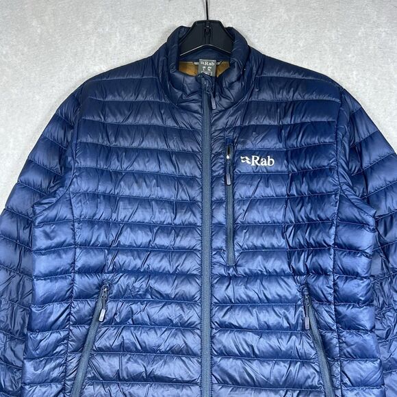 RAB NIKWAX Microlight Down Puffer Jacket Men Size Large Navy Blue Style: QDA-94 - Picture 3 of 13